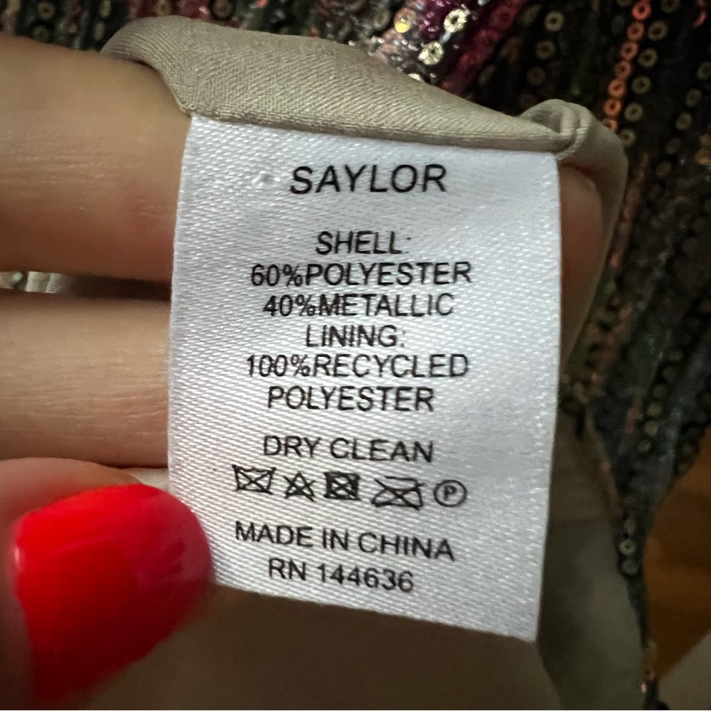 Saylor Lissandra Sequined Midi Dress Rainbow Double Cutout Spaghetti Strap XS C9 - Picture 11 of 11